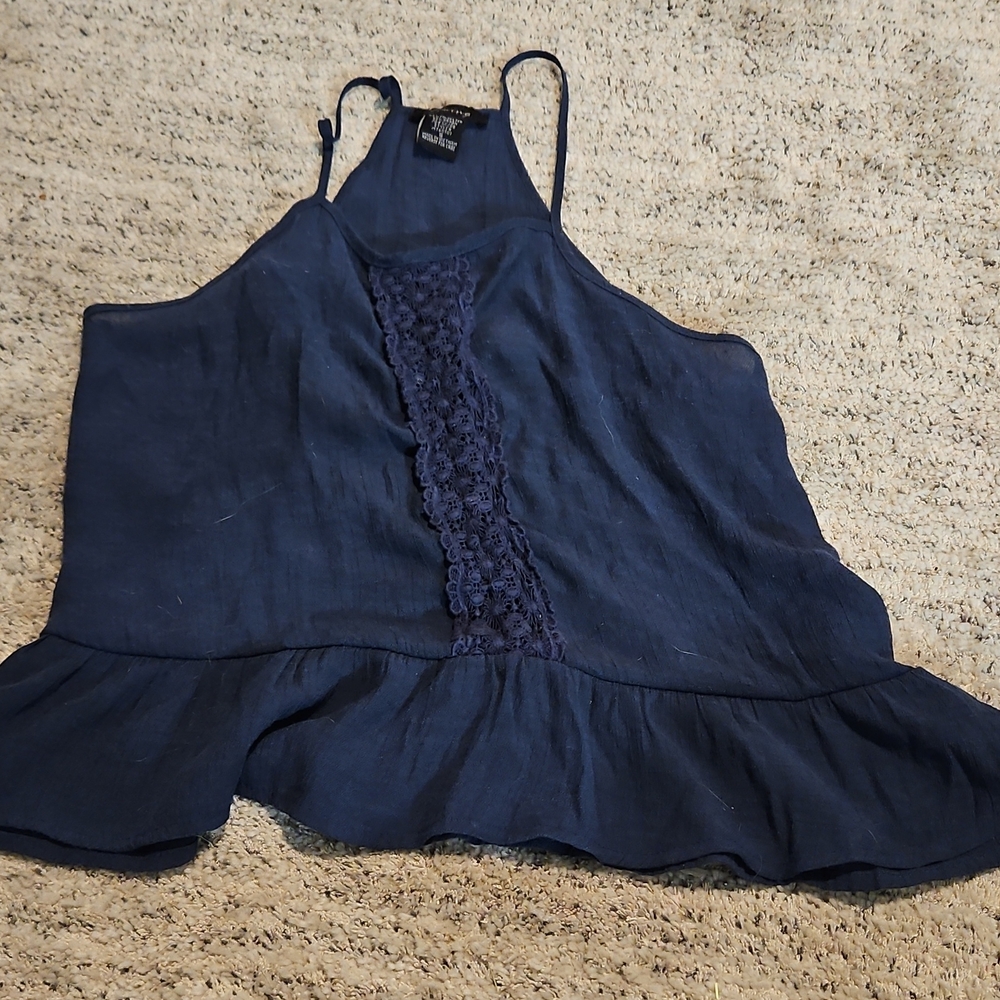 Timing Navy Camisole with Lace Detail
